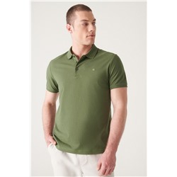 Haki %100 Pamuk Serin Tutan Polo Yaka T-Shirt