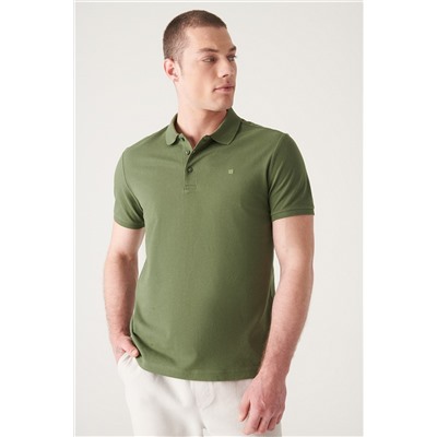 Haki %100 Pamuk Serin Tutan Polo Yaka T-Shirt