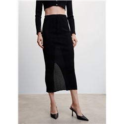 Falda midi canalé