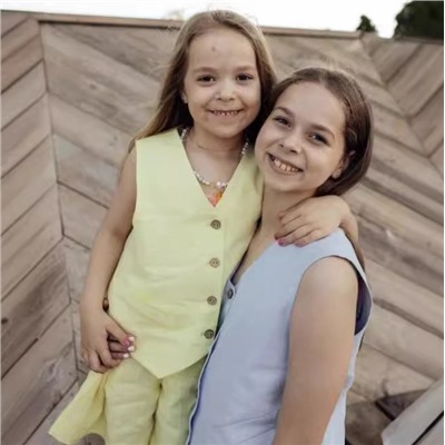 Детский хлопковый костюм для девочек