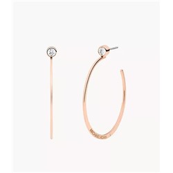 Michael Kors Fashion Rose Gold-Tone Stainless Steel Hoop Earring
