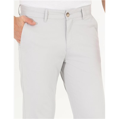 Açık Gri Regular Fit Kanvas Pantolon