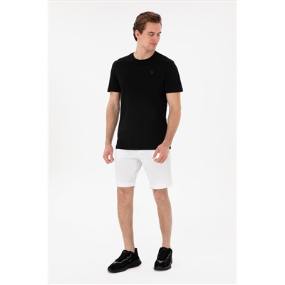 Erkek Regular Fit Bisiklet Yaka Siyah Basic Tişört
