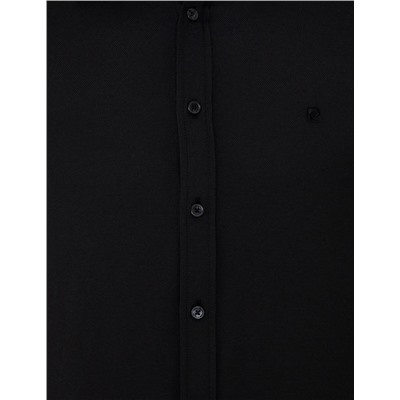 Siyah Slim Fit Oxford Gömlek