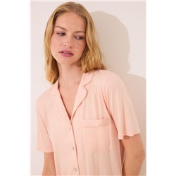 Pijama camisero viscosa naranja