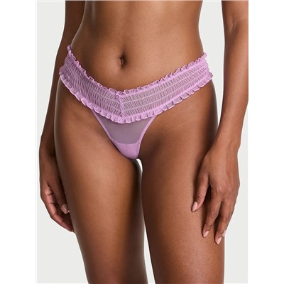 Eyelet Mesh Thong Panty