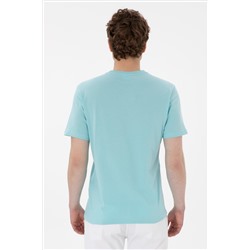 Erkek Regular Fit Bisiklet Yaka Aqua Tişört