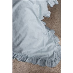 Julien King Size %100 Pamuk Fırfırlı Nevresim Takımı - Açık Mavi