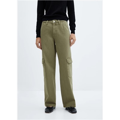 Jeans wideleg cargo