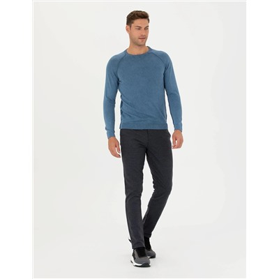 Antrasit Slim Fit Kanvas Pantolon