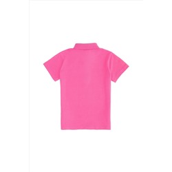 Kız Çocuk Pembe Basic Polo Yaka Tişört
