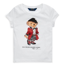 GIRLS 2-6X Holiday Runway Bear Cotton Tee