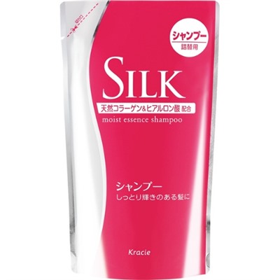 Шампунь KRACIE SILK увлажняющий для волос с природным коллагеном и экстрактом шелка (серицином), сменная упаковка  350 мл