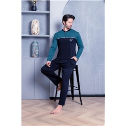 AHENGİM Erkek Pijama Takımı Interlok Önü Parçalı Pamuklu Mevsimlik M70032265 1-2-10001208