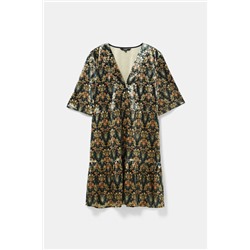 Vestido estampado floral dorado