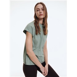 Kimono-T-Shirt mit Stehkragen