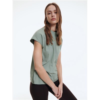 Kimono-T-Shirt mit Stehkragen