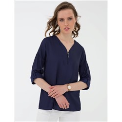 Lacivert Comfort Fit Uzun Kollu Gömlek