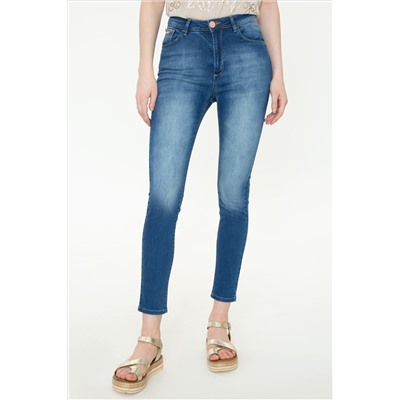 Kadın Mavi Skinny High Waist Fit Jean Pantolon