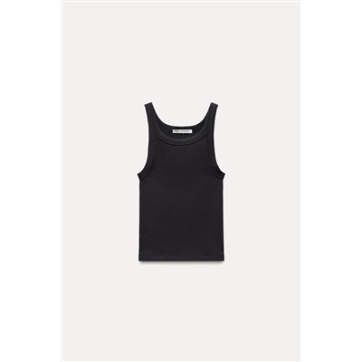 RIBBED HALTER CROP TOP