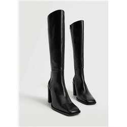 Bota alta tacón piel  -  Mujer | MANGO OUTLET Melilla