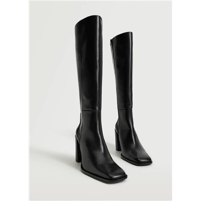 Bota alta tacón piel  -  Mujer | MANGO OUTLET Melilla