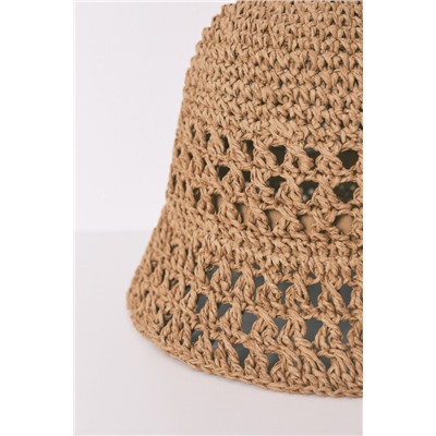 Sombrero bucket crochet beige