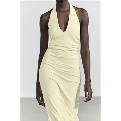 POLYAMIDE HALTER LONG DRESS