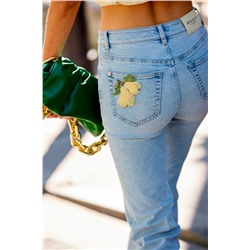 Vaquero bootcut 7/8 de tiro alto Azul claro