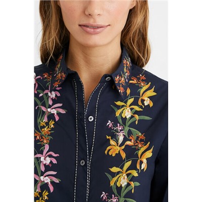 Camisa larga estampado floral