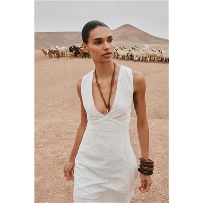 EMBROIDERED MIDI DRESS