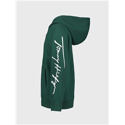 TOMMY HILFIGER BIG KIDS’ SIGNATURE SLEEVE ZIP HOODIE