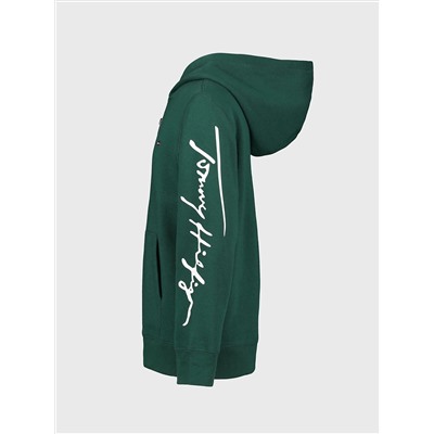 TOMMY HILFIGER BIG KIDS’ SIGNATURE SLEEVE ZIP HOODIE