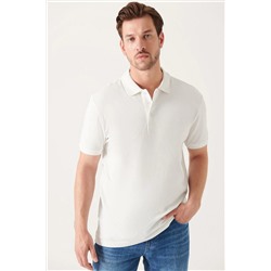 Beyaz %100 Pamuk Serin Tutan Polo Yaka T-Shirt