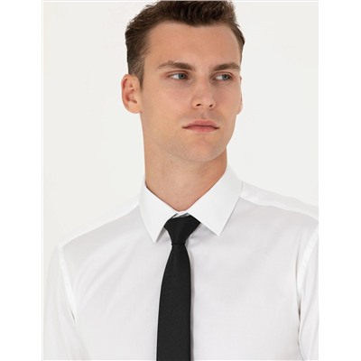 Beyaz Slim Fit Uzun Kollu Basic Gömlek