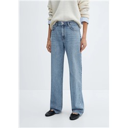 Jeans wideleg tiro medio