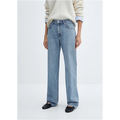 Jeans wideleg tiro medio