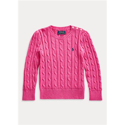 Girls 2-6x Cable-Knit Cotton Sweater