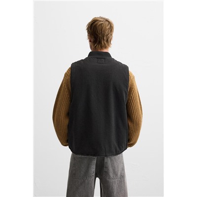 CHALECO DENIM COMBINADO