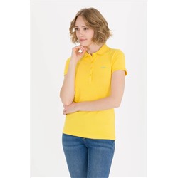 Kadın Sarı Basic Polo Yaka Tişört