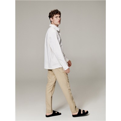 Chino-Jogger mit hohem Leinenanteil