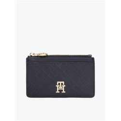 Textured Monogram Zip Cardholder