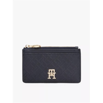 Textured Monogram Zip Cardholder