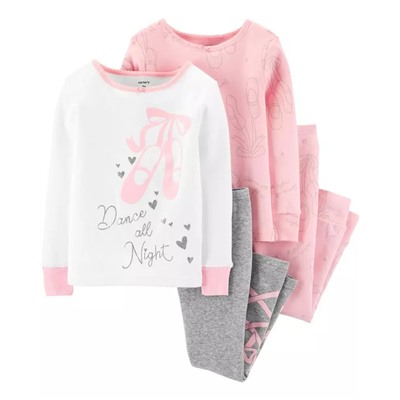 Carter's | Toddler 4-Piece Ballet Snug Fit Cotton PJs