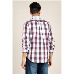 Camisa regular fit Blanco y verde