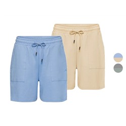 esmara Damen Sweatbermudas, 2 Stück, mit hohem Baumwollanteil
