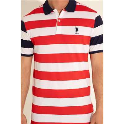 Erkek Regular Fit Polo Yaka Kırmızı Tişört