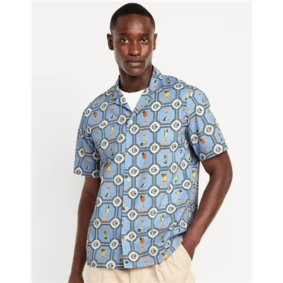 Short-Sleeve Printed Camp Shirt