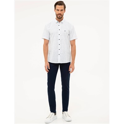 Lacivert Regular Fit Kısa Kollu Gömlek