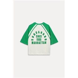 VARSITY T-SHIRT WITH SLOGAN